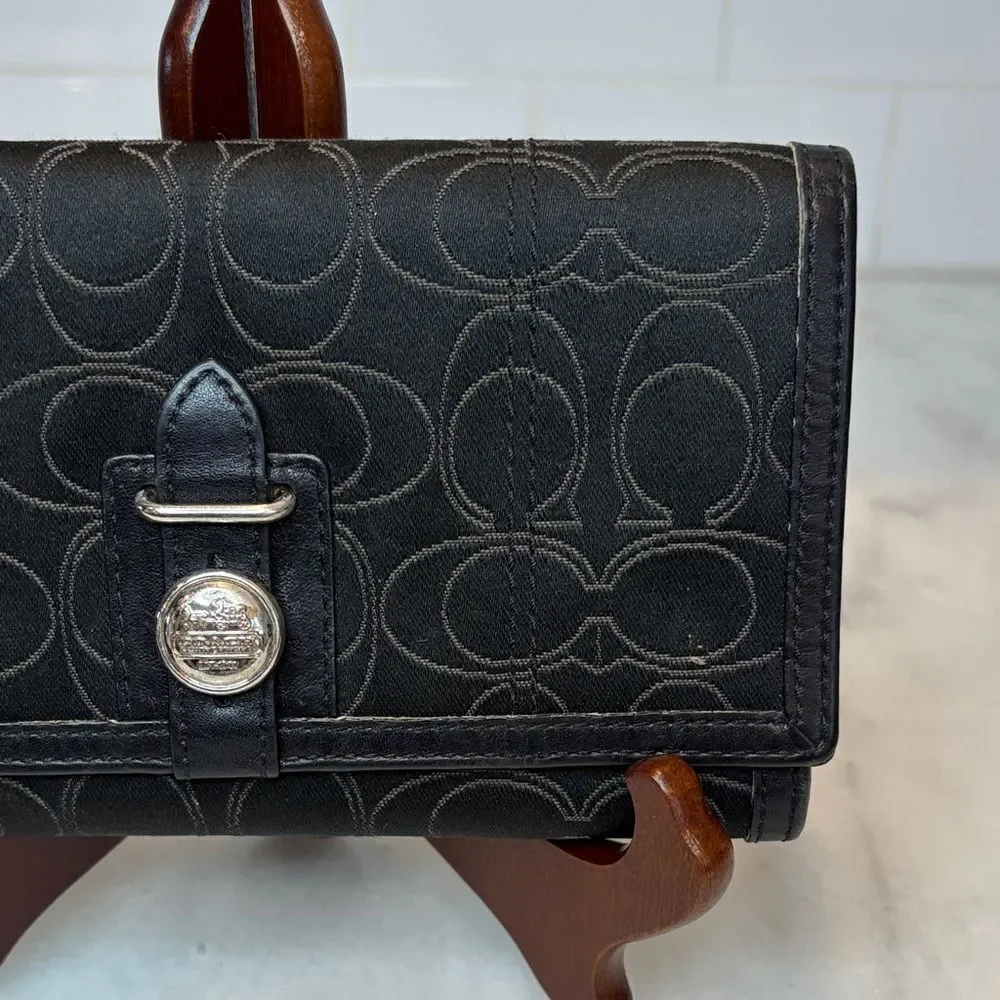 Coach Wallet Y2K Vintage Signature Logo Full Sized Canvas & Leather